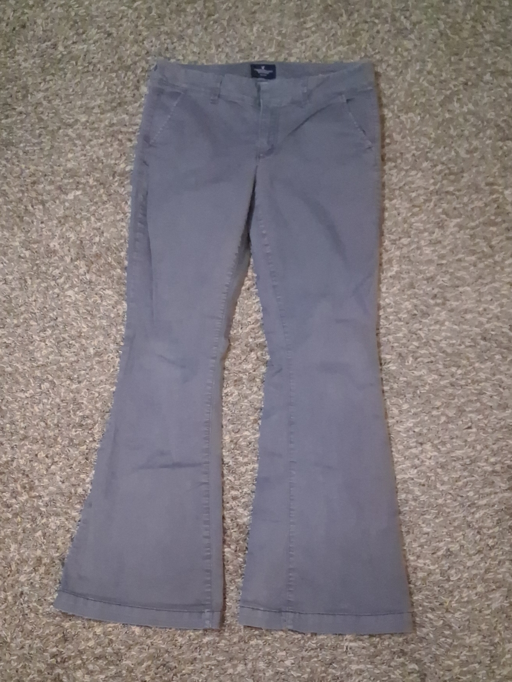 Y2k American Eagle Outfitters Blue-Gray Boho Artist Flare Pants, 10